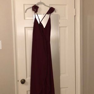 Lulus maroon high-low warp dress
